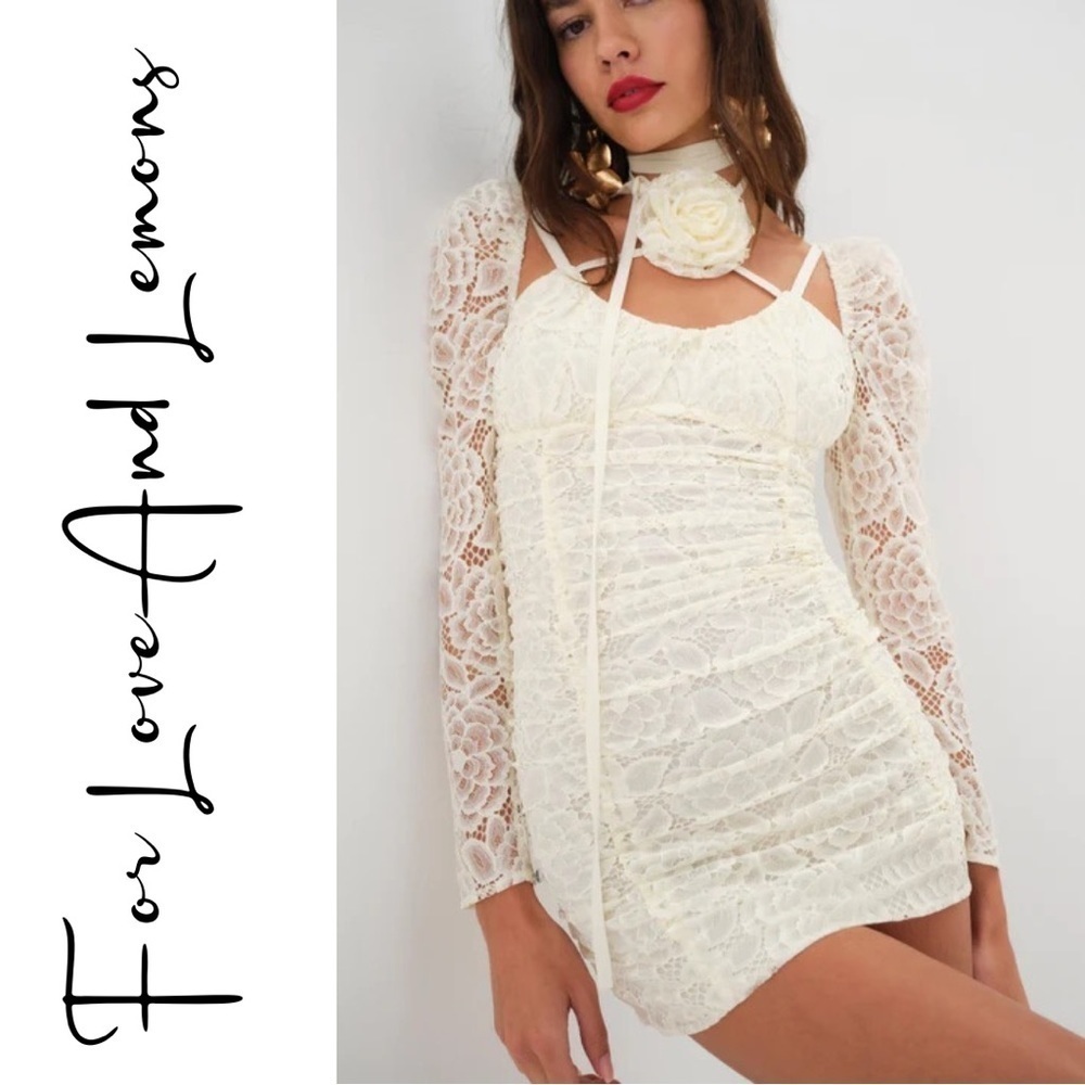 For Love And Lemons Belladonna Lace Mini Dress